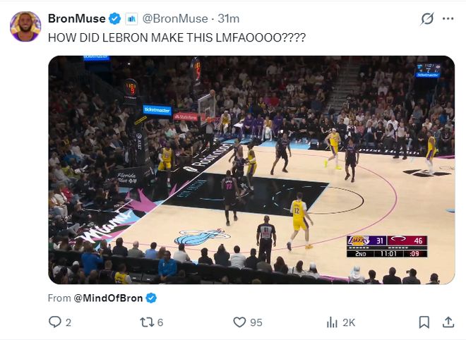 41岁詹姆斯背靠背三双追平历史纪录 湖人全胜延